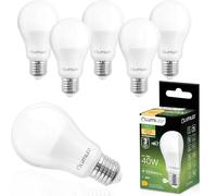 Lumiled Lot de 6 ampoules LED E27 A60 5 W équivalent à 40 W 550 lm 3000 K Blanc chaud 230 V Angle d'éclairage 260° Intensité non variable Éclairage intérieur goutte Source lumineuse ampoule économie
