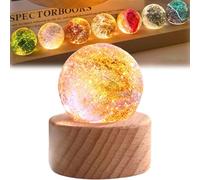 Lumina Noctis - Boules de verre Lumina Noctis - 7 boules de cristal à mémoire de forme - Boules de verre craquelé glacé de 40 mm - Veilleuse LED à 7 couleurs pour décoration de maison et de méditation