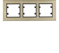 Lumina Passion WL9234 hager polo 8694407002402 Cadre 3 voies horizontal en aluminium et laiton
