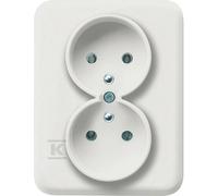 LUMINA Prise double 230V/16A complète blanche WL1220