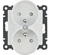 Lumina WL1340 Hager Polo 8694407002716 Prise terre 2 voies avec panneau de contact 16 A/250 VAC Blanc