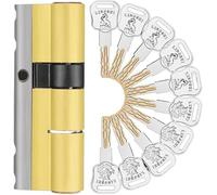 LuminaCreek 10 clés de remplacement de serrure de porte d'entrée de sécurité de grade C, cylindre à bouton, serrure à double barillet Defiant(A37.5b62.5 L100mm)