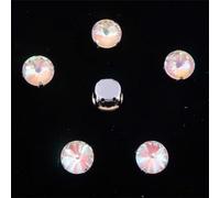 LuminaCreek Applique en strass argenté arc-en-ciel à coudre, forme ronde Rivoli(8mm 50pcs A27 Champagne AB)