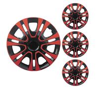 LuminaCreek Enjoliveurs de Roue 13 14 15 Pouces Ensemble de 4 enjoliveurs de moyeux Accessoires décoratifs(Red,14 inches)