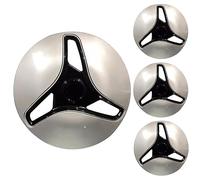 LuminaCreek Lot de 4 enjoliveurs universels for Jantes de Voiture de 12 Pouces, enjoliveurs de moyeu de 12 Pouces(Silver Black)