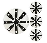 LuminaCreek Lot de 4 enjoliveurs universels for Jantes de Voiture de 14 Pouces, enjoliveurs de 14 Pouces, Blanc et Noir