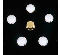 LuminaCreek Perles de strass à coudre en verre, forme ronde Rivoli, couleur AB, dorées et gelées(8mm 50pcs A1 White)