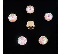 LuminaCreek Perles de strass à coudre en verre, forme ronde Rivoli, couleur AB, dorées et gelées(8mm 50pcs A36 Champagne AB)