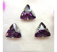 LuminaCreek Strass en verre à coudre, 18 mm, 10 pièces, sertissage à griffes argentées, forme triangulaire, perles à coudre, application DIY(18mm 10pcs A11 Amethyst)