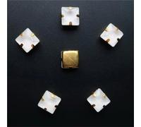 LuminaCreek Strass en verre à coudre, 50 pièces de 8 mm de forme carrée, perles en cristal de verre, griffes dorées, à coudre, for bricolage(8mm 50pcs A1 White)