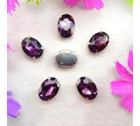 LuminaCreek Strass en verre à coudre, argentés, 7 tailles, mélange de couleurs, forme ovale, perles à coudre, garniture DIY(20x30mm 10pcs A12 Amethyst)