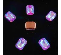 LuminaCreek Strass en verre à coudre, lot de 20 pièces, forme rectangulaire, 13 x 18 mm, doré, griffes(13x18mm 20pcs A28 Lt amethyst AB)