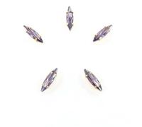 LuminaCreek Strass en verre à coudre, lot de 50 pièces, forme œil de cheval, cristal transparent, couleurs mélangées, griffe dorée(A18 Amethyst)