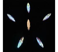 LuminaCreek Strass en verre à coudre, lot de 50 pièces, forme œil de cheval, cristal transparent, couleurs mélangées, griffe dorée(A36 Lt amethyst AB)