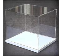 LuminaCreek Vitrine en Acrylique for Figurines de Collection, Noir et Blanc, Plusieurs Tailles, Base de 3 mm et 10 mm(White,(LxWxH) 40x40x30cm)