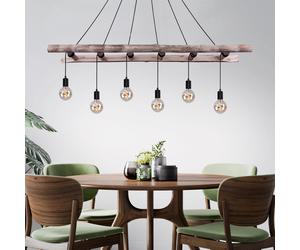 Luminaire à pendule suspendu rétro pour chambre d'amis, plafonnier à échelle en bois, Globo 15348-6