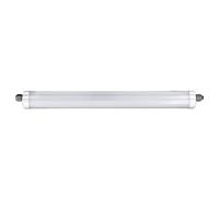 Luminaire à vasque LED lampe pour locaux humides blanc luminaire d'atelier industrie IP65, plastique, 1x LED 48W 5760lm 4000K blanc neutre, LxlxH 150x6,5x5,8 cm