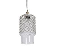 Luminaire Bella, suspension verre, 60 W, transparent/laiton, ø 15 x H 30 cm