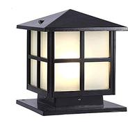 Luminaire carré de pilier de clôture extérieure victorienne, lampe de colonne de borne murale étanche IP54, pilier de poteau de jardin noir, lampadaires de paysage, lanterne de poteau lumineux de