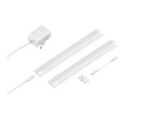ledscom.de Lampe LED sous châssis SIRIS blanc mat, plat, 30cm, 368lm chacun, blanc chaud, 2er Set