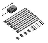 ledscom.de Lampe LED sous châssis SIRIS noir mat, plat, 30cm, 370lm chacun, blanc, 5er Set