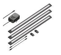 ledscom.de Luminaire d'agencement LED SIRIS noir mat, plat, 50cm chacun, 655lm chacun, blanc, 3er Set