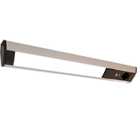 Luminaire d'agencement LED avec interrupteur et prise de courant 230V Port USB type A et C Gris argenté