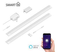 Luminaire d'agencement LED intelligent SIRIS blanc mat Contrôleur WLAN plat [EEK: F]