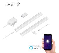 Luminaire d'agencement LED intelligent SIRIS blanc mat Contrôleur WLAN plat [EEK: F]