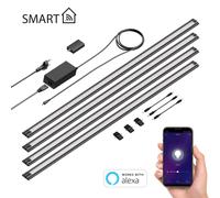 Luminaire d'agencement LED intelligent SIRIS noir mat Contrôleur WLAN plat [EEK: F]