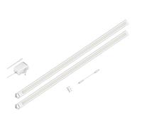 ledscom.de Luminaire d'agencement LED SIRIS blanc mat, avec connecteur, montage en angle, plat, 90cm chacun, 1044lm chacun, blanc 2er Set