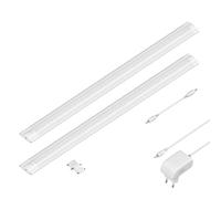 Luminaire d'agencement LED SIRIS blanc mat plat 50cm chacun 655lm blanc 2er Set