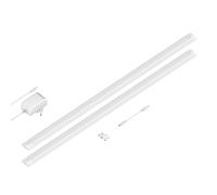 ledscom.de Luminaire d'agencement LED SIRIS blanc mat, plat, 90cm, 963lm chacun, blanc chaud 2er Set