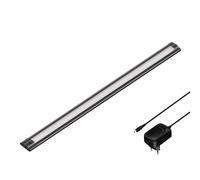 Luminaire d'agencement LED SIRIS noir mat avec bloc d'alimentation plat 50cm