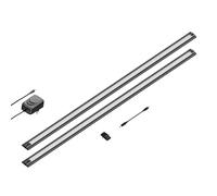 ledscom.de Luminaire d'agencement LED SIRIS noir mat, plat, 90cm, 963lm chacun, blanc chaud 2er Set