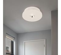 Plafonnier plâtre lampe de cuisine blanche plafonnier moderne chromé, LED 4W 200Lm blanc chaud, DxH 16x4,5 cm