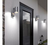 Luminaire de Façade Lampe Mur Extérieur Inox Verre Détecteur Mouvement 3er Set