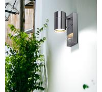 Luminaire de Façade Lampe Mur Extérieur LED Inox Détecteur Mouvement Verre GU10