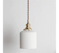 Luminaire de Ferme Chambre à Coucher en céramique rayée Lampe décor à la Maison éclairage en Laiton plafonnier Suspendu pour Salle à Manger entrée Barre nécessaire Made in China