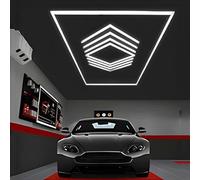 Luminaire de Garage à LED 432W 6500K Plafonnier d'Atelier LED Déformable DIY Déformable Hexagonal Installation facile pour Atelier Entrepôt Sous-Sol Salle de Sport 6500K