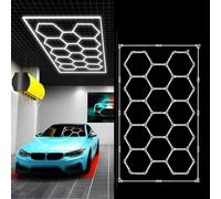 Luminaire De Garage À LED en Nid d'abeille IP54 6500K Plafonnier LED Nid D'Abeilles DIY Hexagon Garage Lumière LED pour Garage Entrepôt sous-Sol Salle De Sport D