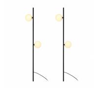 Luminaire de jardin à LED, lampe d'allée, lampe de jardin à 2 ampoules, noir, IP65, H 117 cm
