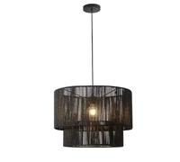 Luminaire de Plafond en Corde tissée Industrielle, Lampes suspendues Modernes Nordiques, Abat-Jour cylindrique rétro Le Salon. d'intérieur idéal pour Chambre à Coucher, loft, Cuisine (foncé)