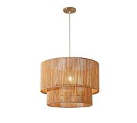Luminaire de Plafond en Corde tissée Industrielle, Lampes suspendues Modernes Nordiques, Abat-Jour cylindrique rétro Le Salon. d'intérieur idéal pour Chambre à Coucher, loft, Cuisine (Beige)