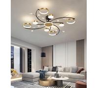 Luminaire de Plafond Minimaliste Moderne en Forme De Fleur à LED Dimmable Plafonnier Encastré Lampe de Plafond En Acrylique Doré Avec TéLéCommande Dimmable en Continu 3000k-6000k Luminaire (8 têtes)