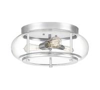 Plafonnier plafonnier salle de bain IP44 acier chromé verre transparent 3 lampes
