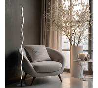 Luminaire de Salon Lampadaire Accumulateur LED Noir Vagues Design,
