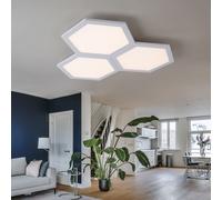 Luminaire de Salon Plafonnier Chambre à Coucher Carré Blanc 1x LED Longueur 52cm