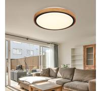 Luminaire de Salon Plafonnier Lampe Bois Cuisine LED Rond Noir Blanc Tdc