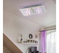 Plafonnier télécommandé plafonnier en verre lampe de salon lampe de chambre chromée, 24x LED décoratives à changement de couleur, 2x prises G4, LxlxH 40x20,5x12,5cm